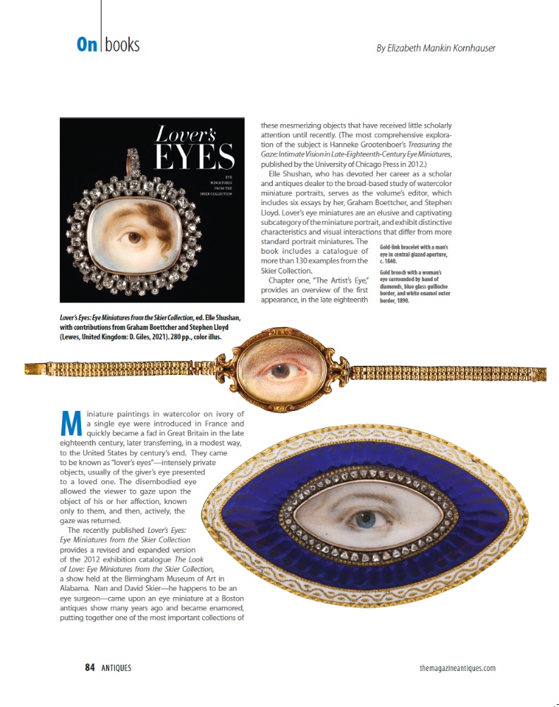 GilesLtd's tweet photo. ✨Review Alert🎉
A wonderful piece about"Lover's Eyes" featured in the most recent edition of @antiquesmag.
A beautiful book, packed with mesmerising photographs of the most intriguing pieces, fascinating text from @elleshushan @GrahamBoettcher and #StephenLloyd.
@ConsortiumBooks https://t.co/VYSLvbIrBU