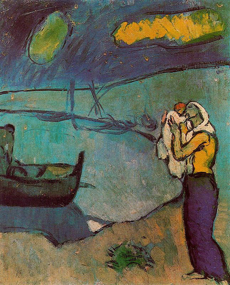 Madre e hijo en la orilla, 1902, Pablo Picasso