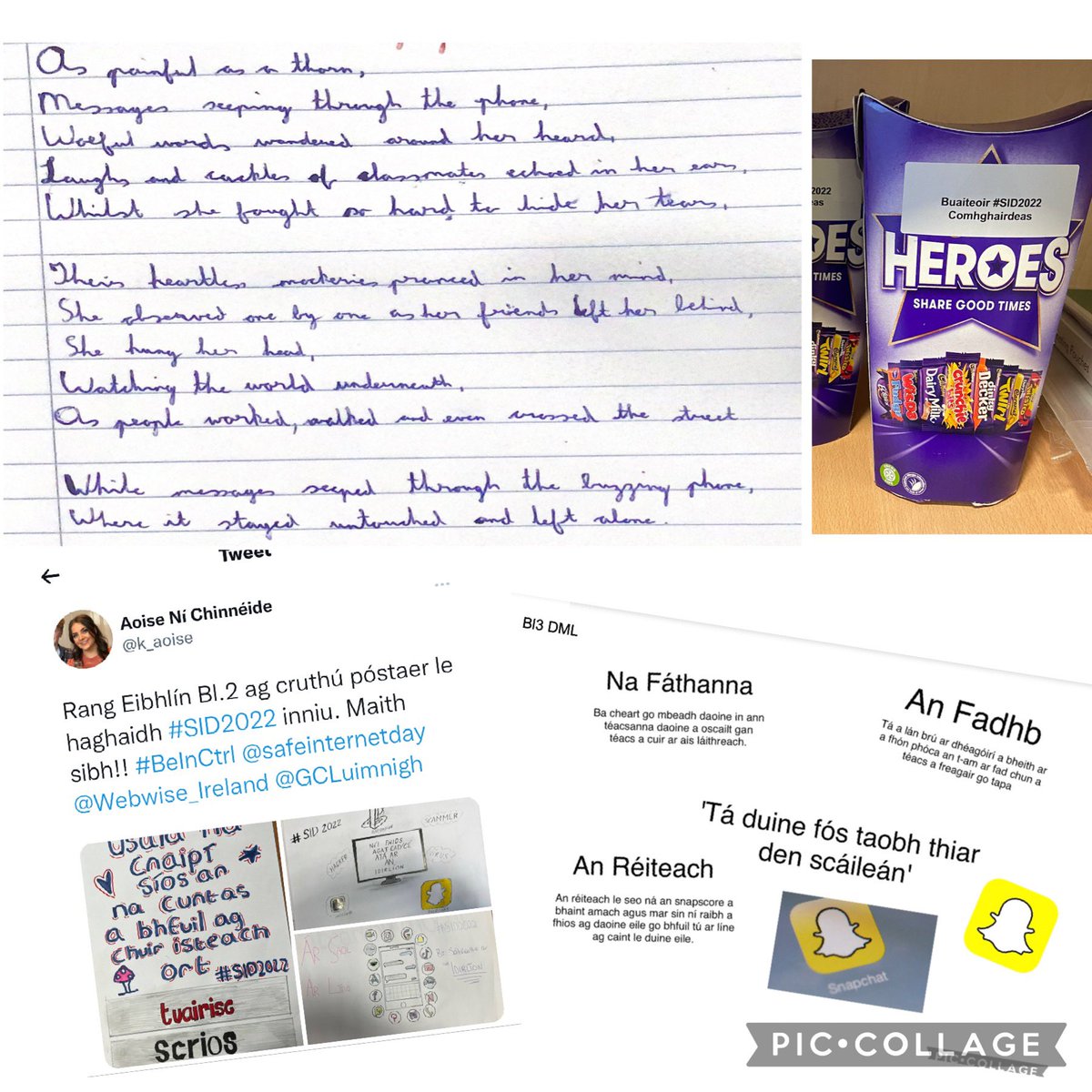Comhghairdeas leis na scoláirí iontacha <a href="/GCLuimnigh/">GCLuimnigh</a> a cruthaigh póstaeir, dán, físeán agus tweets le haghaidh #SID2022 <a href="/Webwise_Ireland/">Webwise</a>