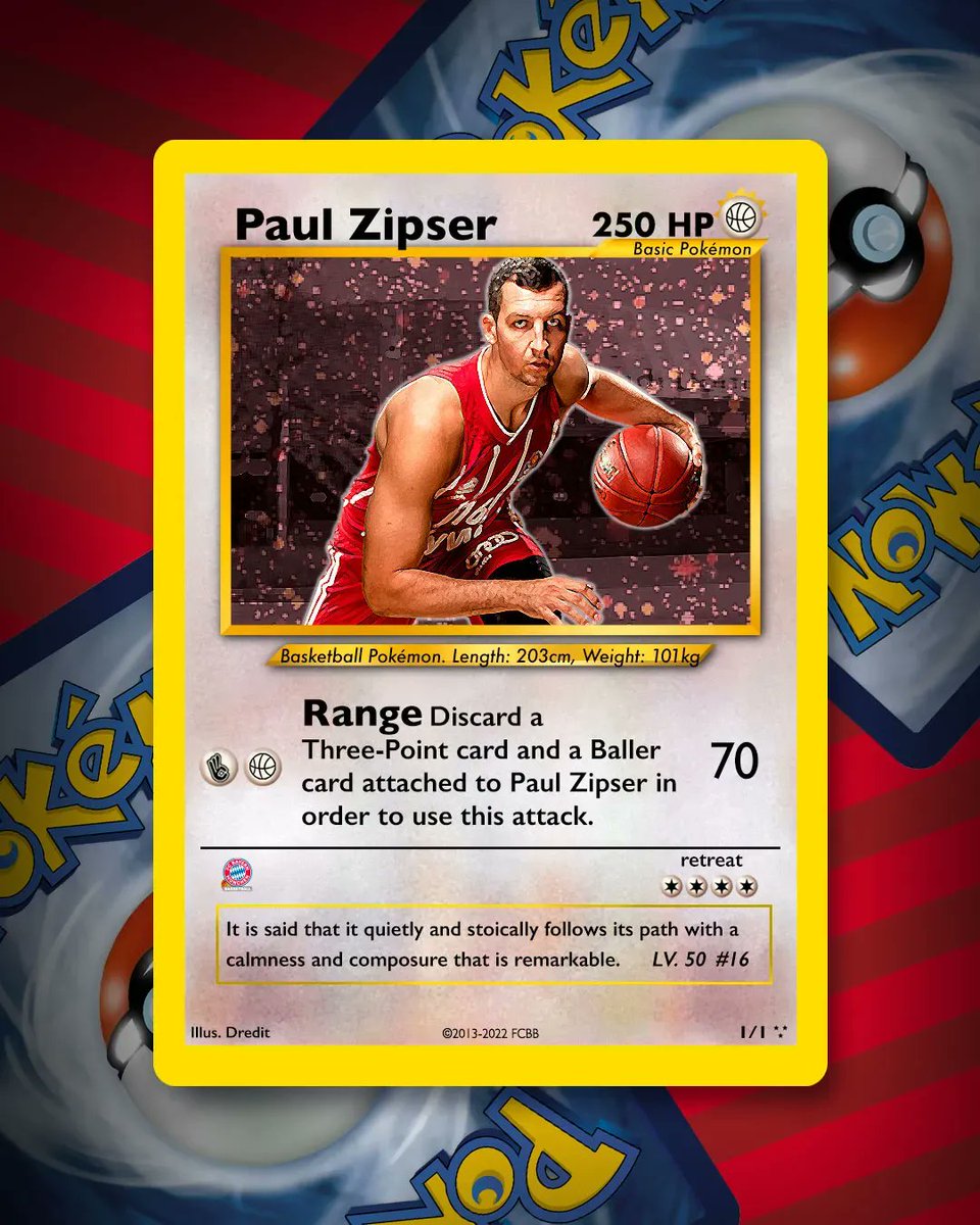 FCBBasketball's tweet photo. 🎴 Pauli loves Pokemon, we love Pauli.
Reason enough to create a #PokemonCard for him to his birthday!
#FCBB #Pokemon #WeCreateTogether @paulzzip #HappyBirthday https://t.co/R1z1vX05FS