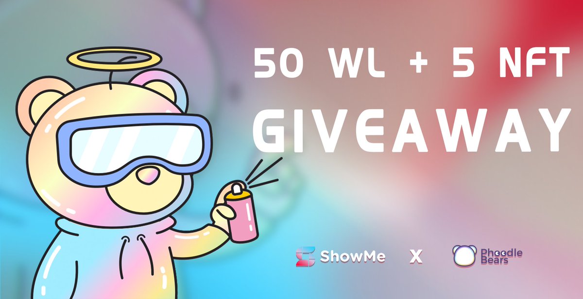 PhoodleBears's tweet photo. 🎁#GIVEAWAY

To celebrate the official launch of our WL mint date &amp; price, we partnered w/ @ShowMeNFT to giveaway 50 WL + 5 NFT

Rules
- Follow @ShowMeNFT, @PhoodleBears 
- Like, Rt, Tag 2 frens
- Join the club https://t.co/IlPmZvG4EO
- Join https://t.co/mDywMhf00Q

Ends: 3 days https://t.co/rEgb09AUFA
