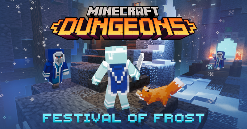 マインクラフト 日本公式 Minecraft Japan マインクラフト ダンジョンズプレイヤーのみなさん フロスト フェスティバルにはもう参加しましたか 2月22日までですので 期間限定のログイン報酬 氷の邪悪な村人のマント をぜひ入手しましょう