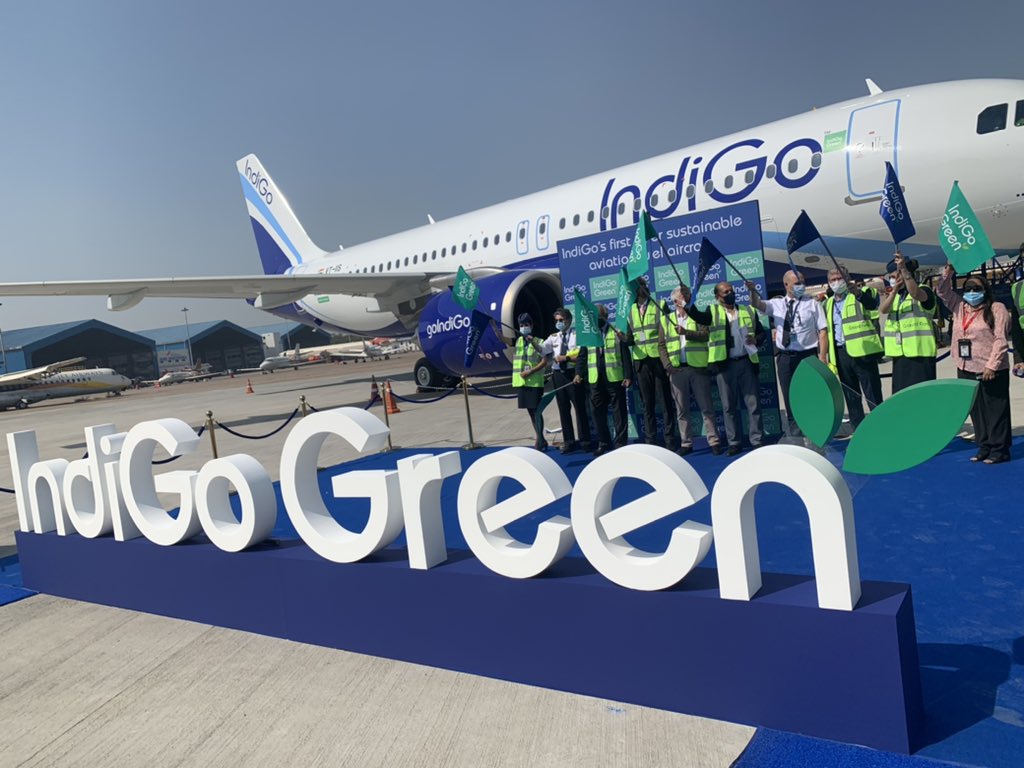ChhaviLeekha's tweet photo. @IndiGo6E Green the dream came alive today as our first #SAF powered aircraft touched down at @DelhiAirport this morning.All of us wee present at the bay to welcome this new milestone in our journey! #letsindigo #sustainability #leancleanflyingmachine #Aircraft #safefuel #GoGreen https://t.co/g8tTwDhxyo