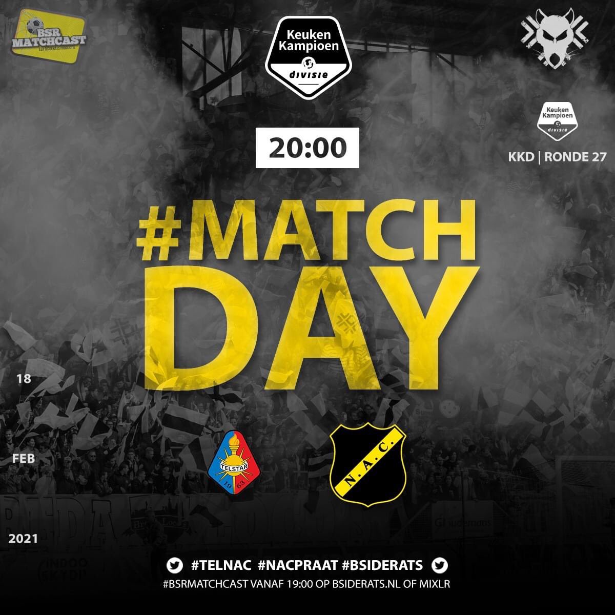 BSideRats's tweet photo. Het is weer #Matchday en vandaag reist de selectie van trainer Edwin de Graaf af naar Velssen voor een ontmoeting met SC Telstar
Vanaf 19:00 begint je avondje NAC natuurlijk weer met de Bsiderats Matchcast!
#NACpraat #TelNAC #NACnieuws #Bsiderats #Matchday #Matchcast https://t.co/SaEZwUW5q5