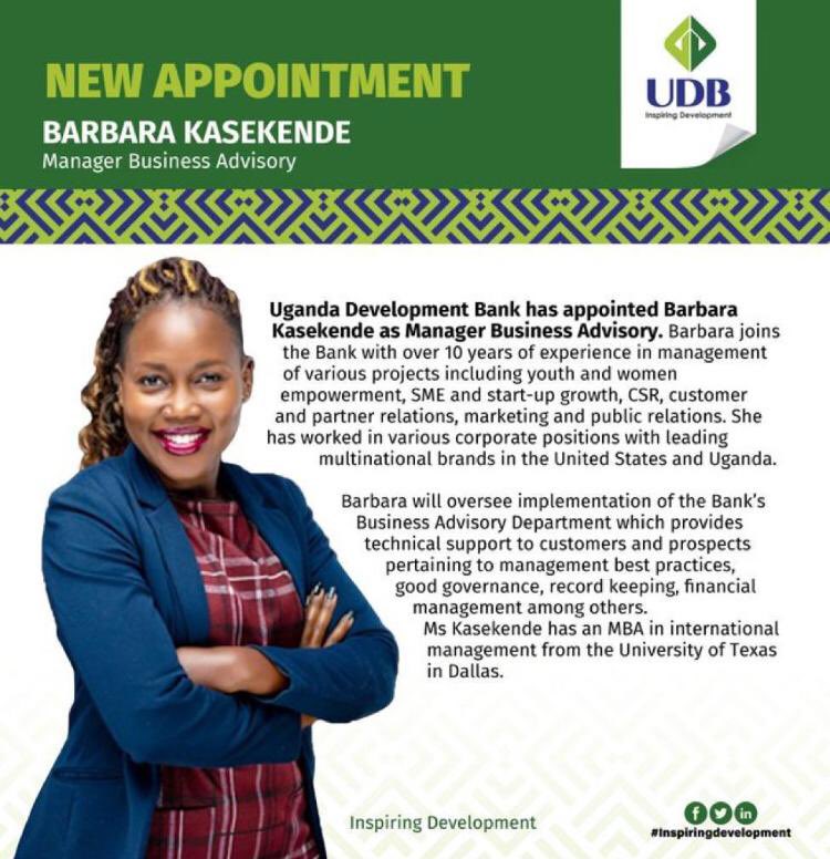 *** A New Journey begins with Uganda Development Bank***

I am a true believer of living your truth and purpose. My journey with youth and women empowerment  transformation steers me in a new direction...

#transforminglives #youthempowerment #startups #womenempowement #smegrowth