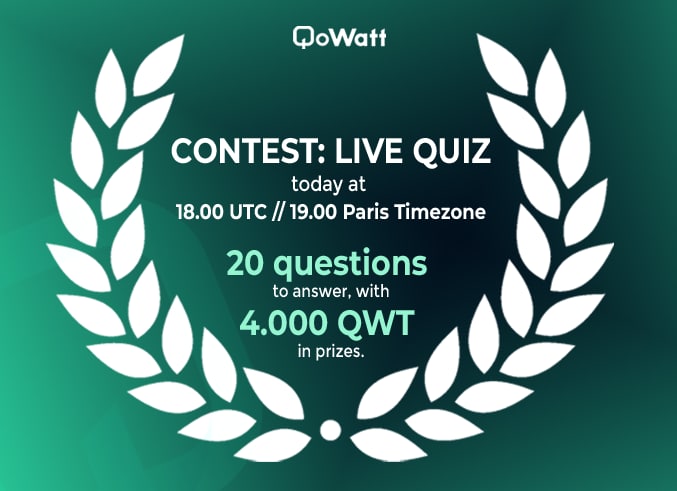 QoWattEcosystem's tweet photo. ⏰️Tonight at 18h UTC we will be launching our 4th QoWatt quiz in our Official International Telegram.

📣20 questions to answer. First correct answer of each question will win 200 $QWT.

4000 $QWT grand prize pool 🎁

Join us here:
https://t.co/IpMvUcPOVY

#QoWatters $QWT https://t.co/J8s0xiGJjF
