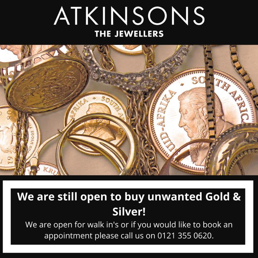 atkinsonsjewel's tweet photo. Trade your unwanted gold and silver in today!
We are still available for walk in’s or if you would like to book an appointment call us on 0121 355 0620
#suttoncoldfield #jeweller #gold #silver #scrap #scrapgold #scrapsilver #goldjewellery silverjewellery #webuygold https://t.co/a7oSznDNim