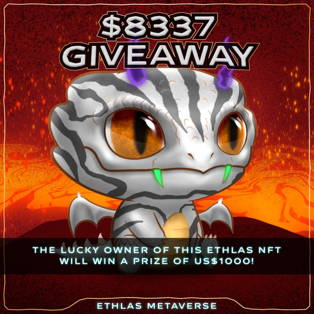 Ethlas_Official's tweet photo. 🎉 Day 2 of #14DAYSOFKOMO🎉 WE’RE GIVING AWAY 5 WL Spots!! 

1️⃣  Repost our $8337 Giveaway image on your Twitter Feed &amp; Tag Us.
2️⃣ Like &amp; RT this Tweet. 
3️⃣ Post proof of repost in our Discord under #discussion
⏰24hrs.

https://t.co/VB7nwPokfX

#matic #polygon #nft #NFTGiveaway https://t.co/kQE8XSRYRD