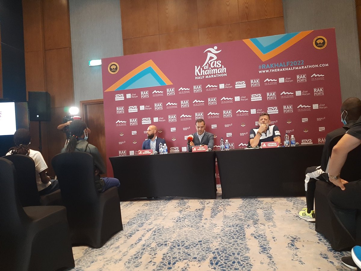 albertostretti's tweet photo. Press Conference 👌
"Running practice is growing a lot in UEA."
"We want to create an unforgettable weekend for everyone."
"Despite the situation uncertain until December, we worked well with Federico Rosa to put the best field possible looking to break others records."

#RAKHALF https://t.co/cAuTePe4Kl