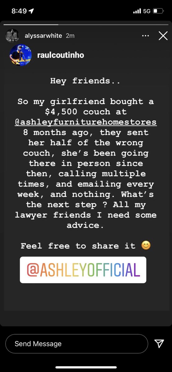 Hey <a href="/AshleyHomeStore/">Ashley</a> <a href="/AshleyHomeHelp/">AshleyHomeStore Help</a>, this is a good friend of mine and it’s honestly super frustrating seeing how your company has handled this. It shouldn’t be this difficult for someone to get the products they paid for… especially 8months after the fact.