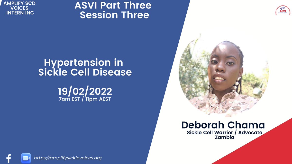 amplifySCDvoice's tweet photo. Join us on Saturday 19/02/2022 to learn more about Hypertension in Sickle Cell Disease. 

Register in advance to attend:
https://t.co/09TU9Xz81c

#AmplifySickleCellVoices
#SickleCellDisease
#SickleCellWarriors
#YourVoicesMatters
#RepublicOfSickleCell

https://t.co/irtZGbe9oG https://t.co/KszSuFHUx9