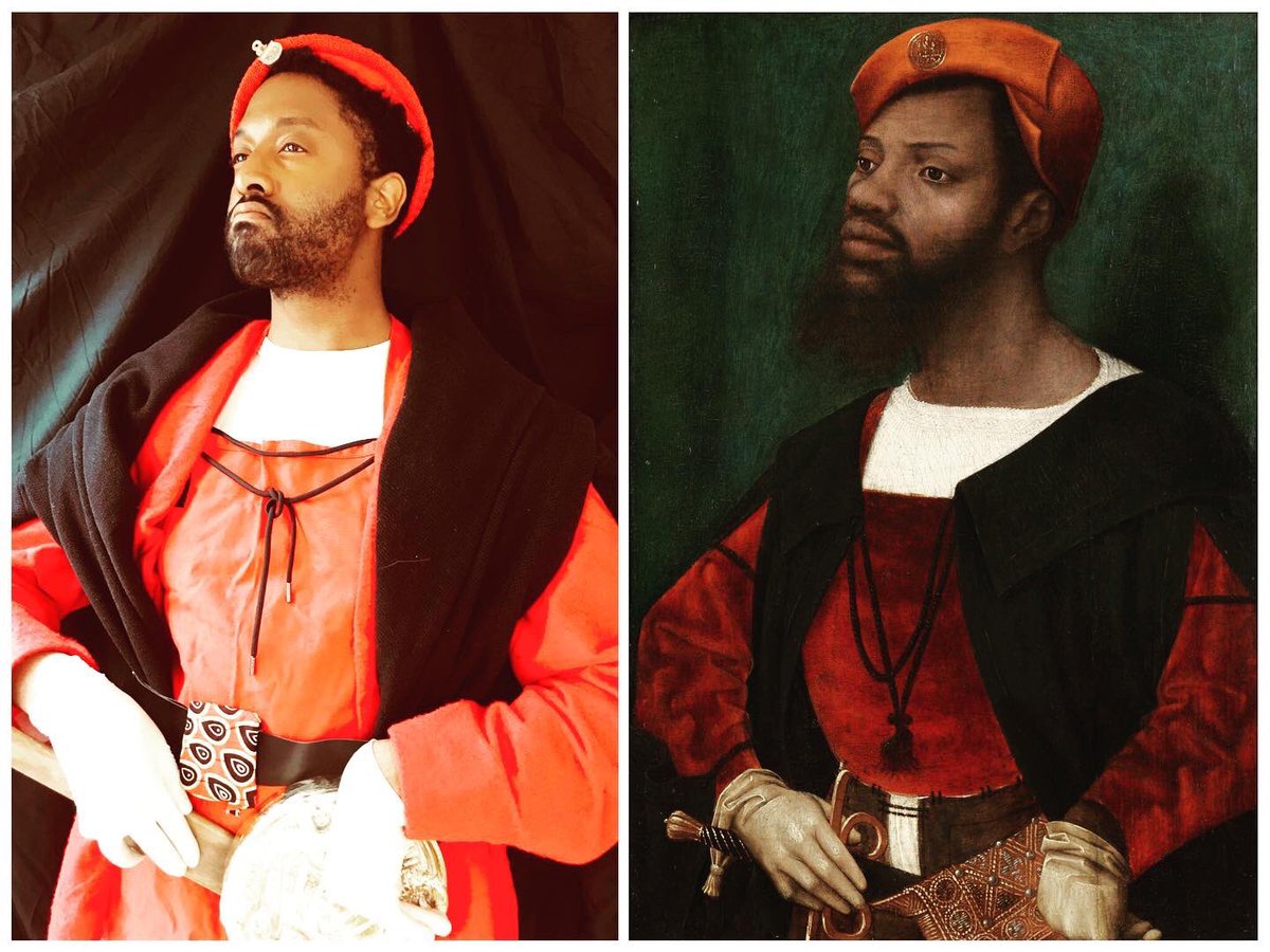 PeterBrathwaite's tweet photo. #VisibleSkin: Rediscovering the Renaissance Through Black Portraiture, my exhibition across @KingsCollegeLonโs Strand campus, ends today. Deepest thanks to the incredible @CulturalKings, curator @murphyhs2019, @evelynwelch2013 @RenSkinKCL, @wellcometrust & all the visitors ๐๐พ๐ค https://t.co/fBwQGfpjnR