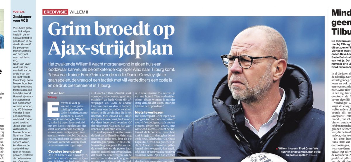 erikderidder's tweet photo. En nu maar hopen dat in dat #strijdplan van Grim ook ruimte is voor een schot op doel. 🥸
#wilaja https://t.co/MrLH4WSNnA