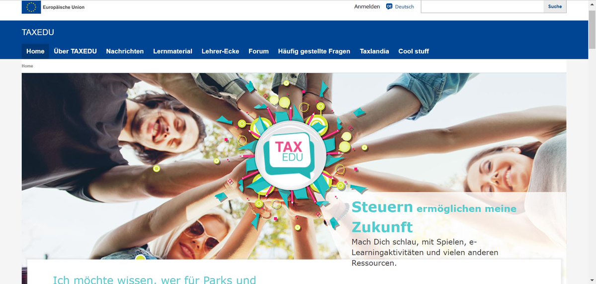 DStVberlin's tweet image. TAXEDU - ein gut gemachtes  Portal für Kinder, Teenager, Schulklassen und junge Erwachsene, um das Thema  #Steuern anschaulich und spielerisch näher zu bringen. 
@EU_Taxud 
taxedu.campaign.europa.eu/de/home