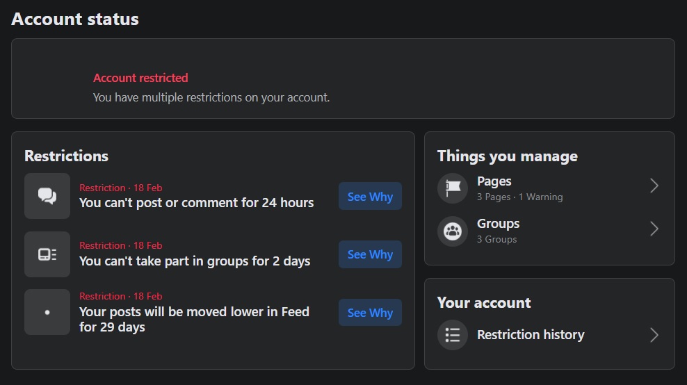 Awe man. The Facebook polis have got me. Been banned for 24 hours. These bastarding Bots know fuk all about Scottish humour eh

Please RT this for me, and if you follow me on FB can you start posting comments on my posts saying I've banned for 24hrs and to get me on Twitter