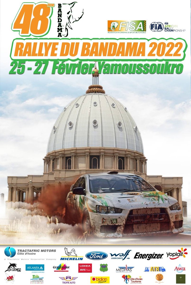 RALLYE DU BANDAMA 2022🇨🇮🇨🇮
J-7
SOYEZ PRÊTS À VIBRER