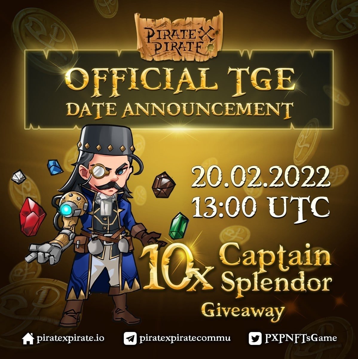 solanavipcalls's tweet photo. ❤️‍🔥Brace yourselves, fellow pirates! The treasure is just within reach!
We are so hyped to announce the official TGE date🔥: 

🗓20.02.2022 ⏰ 13.00 UTC 

more information : https://t.co/mTMGCCTB2a

 #2002PXPTokenListing #PXPtoTheMOON https://t.co/Pgdp47Vtjr
