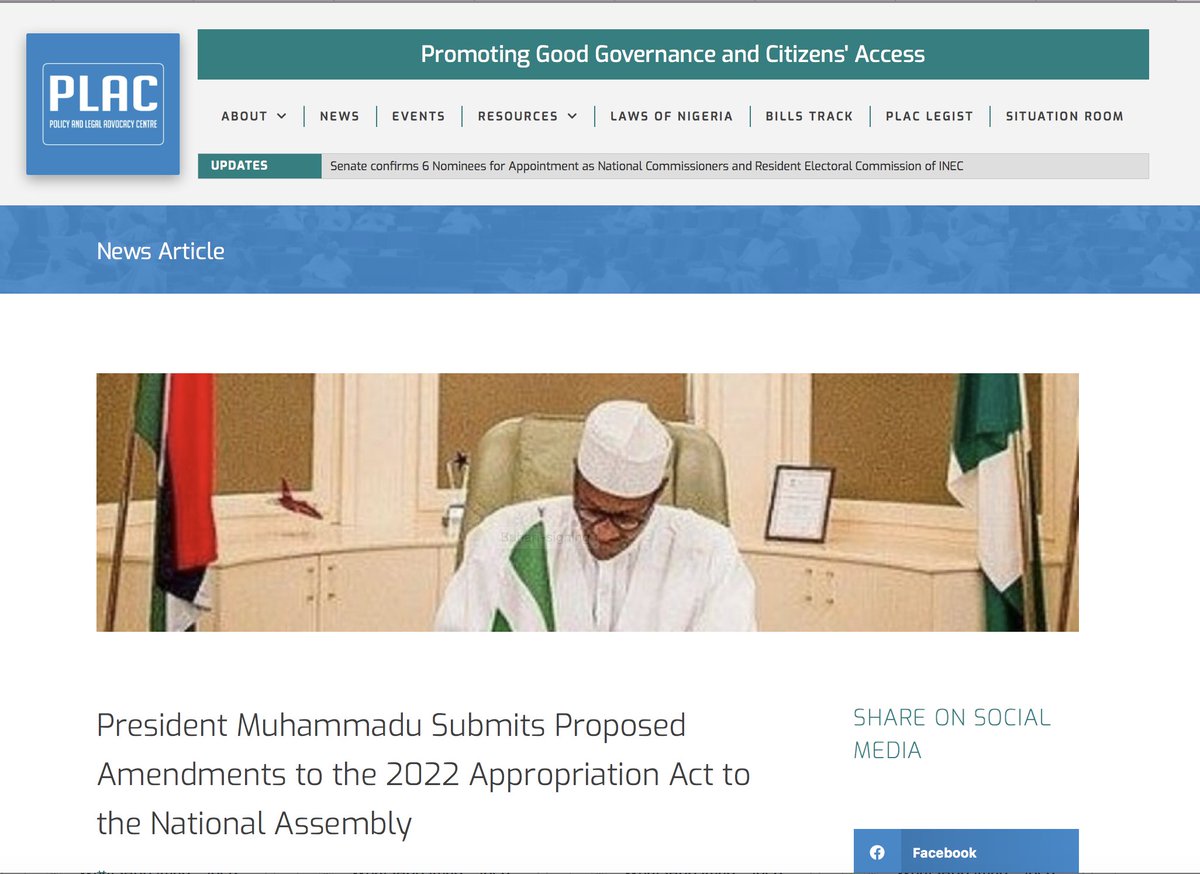 PLACNG's tweet photo. President @MBuhari Submits Proposed Amendments to the 2022 Appropriation Act to the @nassnigeria. 
READ MORE on what the proposed amendments seek to do: https://t.co/4dOLh5L37M

#PLACNews https://t.co/XJwXJl4kGm