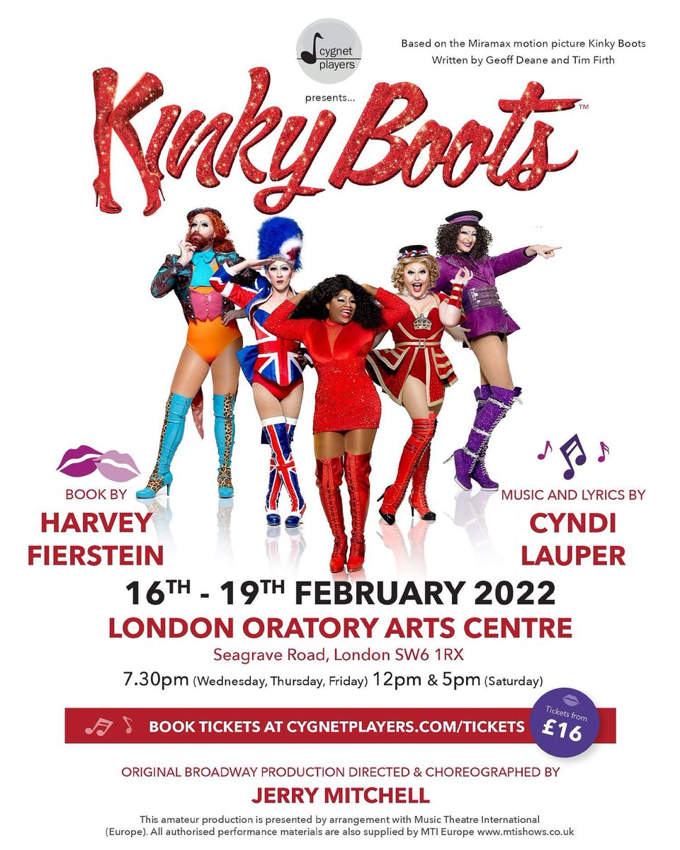 jamsamhughes's tweet photo. What a fantastic night at @cygnetplayers #KinkyBoots! Congratulations @pndphoto and team. Tonight is sold out, tickets available at 12 &amp; 5 tomorrow - grab them while you can! #theatreisback #swamdram #londontheatre https://t.co/actLOc6D91