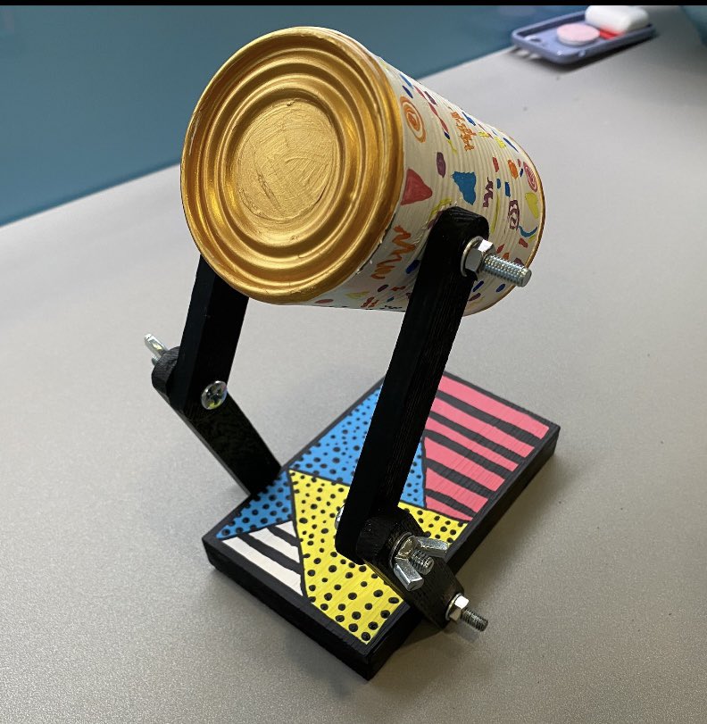 CN1Technology's tweet photo. Memphis style lamp using recycled tin cans! #year9
#recycle #upcycle #tincans #memphis #timbers #technology #lampproject #style #design #designstudent https://t.co/iCecUCllH2