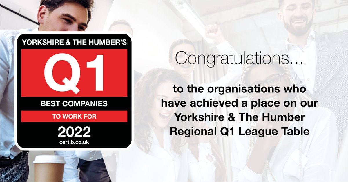 Congrats to the organisations who have achieved a place on our Q1 Yorkshire &amp; The Humber Regional League Table – you should be extremely proud!

A special shout out to <a href="/ClarionLaw/">Clarion</a> who has bagged the #1 spot at the top of the table 🏆

#bestcompanieslive #bestcompanies2022