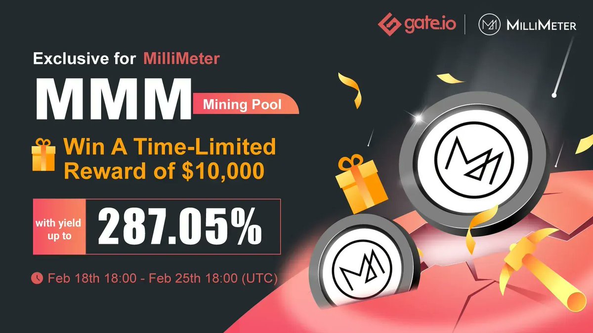 💥Exclusive for #Gateio Millimeter ( #MMM) LP

💰Win A Reward of $10,000

Tasks:
✅ Join the TG Group
✅ Join in LP trading 
✅  Like&amp;Retweet&amp;@Friends

👉Join now: gleam.io/competitions/G…
👉Event Details: gate.io/en/article/253…
