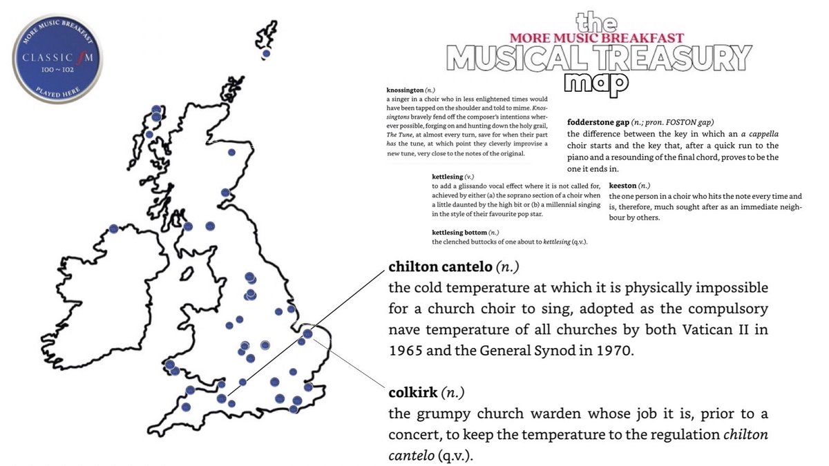 Last day of #Choir week on @ClassicFM ‘s Musical Treasury Map.

So far, #Knossington #FodderstoneGap #Kettlesing and #KettlesingBottom #Keeston

Two, today, as it’s #Friday 
And a big hello to everyone in or near…

#ChiltonCantelo and #Colkirk