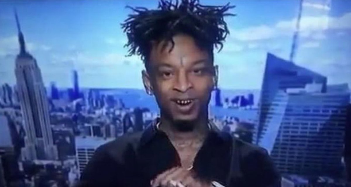 Never forget when 21 Savage got on the air lookin' like a villain 💀. 