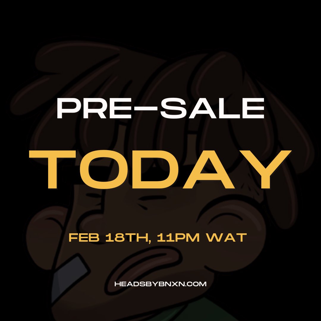 headsbybnxn's tweet photo. HeadsByBnxn NFT presale is live in a few hours! Stay turned for the official minting link dropping soon! https://t.co/4ohfkCEbVk