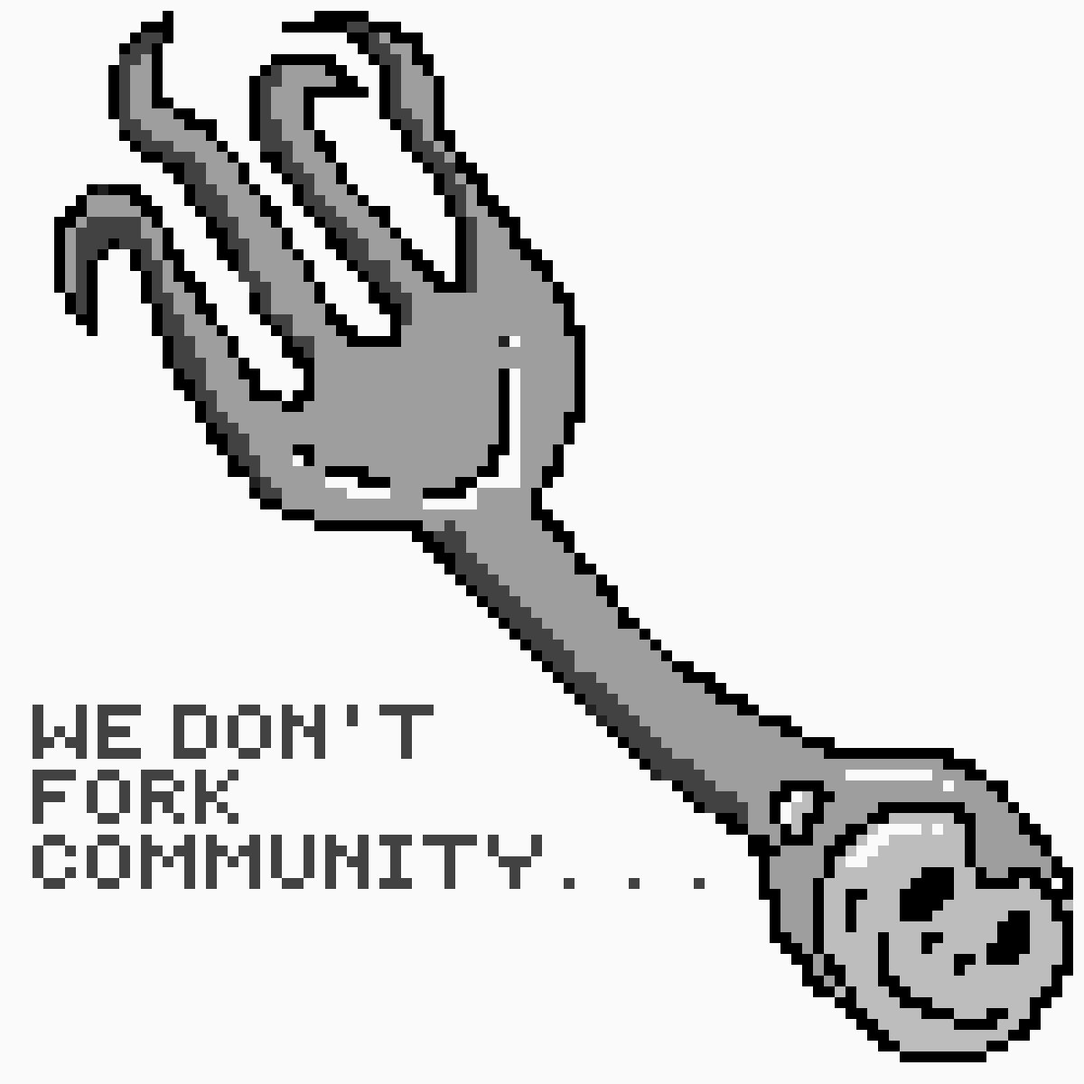 smolniture's tweet photo. SMOLNITURE ONLY SELLS THESE KINDA FORKS. KINDA BENT, JUST HOW WE LIKE'EM. RETWEET TO STAND IN SOLIDARITY WITH @jpatten__ &amp; @SmolBrainsNFT &amp; FREE MINTS FOR SMOLS https://t.co/yGcrhGL5pK