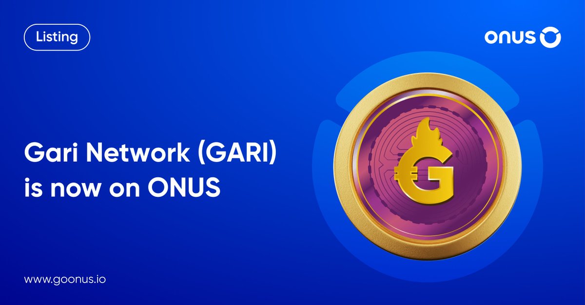 ONUSFinance's tweet photo. 🎉 #ONUS New Listing: $GARI

@GariToken is a project that aims to empower the world’s content creators by using blockchain technology.

Trading pair #GARI to #USDT or #VNDC on #ONUS. 💸

📌 Details: https://t.co/7w6rygTZ1J 

#cryptocurrency https://t.co/CHjVd82Mjx