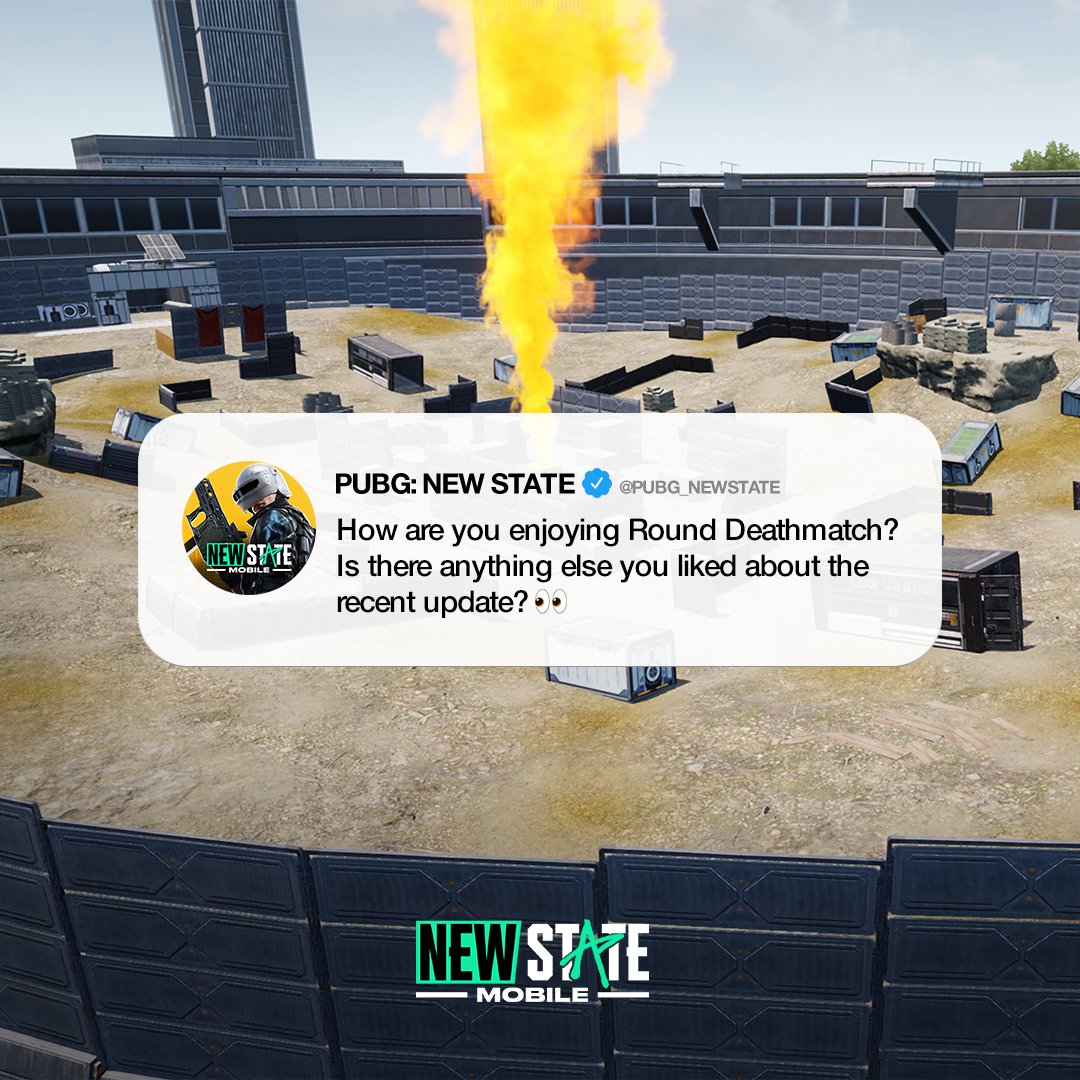 IN_NEWSTATE's tweet photo. How are you enjoying Round Deathmatch so far?
Is there anything else you liked about the recent update? 👀
#NEWSTATEMOBILE #ROUNDDEATHMATCH https://t.co/EQwMAVTi7Z