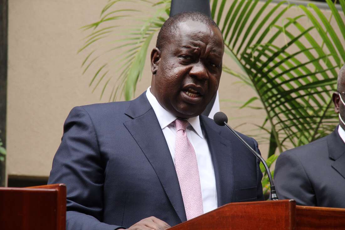 NationBreaking's tweet photo. CS MATIANG'I orders arrest of Tot High School principal after bandit attack on teachers, students in Kerio Valley; cites violation of bus movement rules. https://t.co/sRl9c6Vpbk