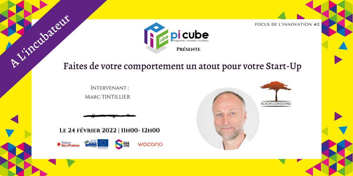 CUGPSEO's tweet image. #Innovation #DevEco
Vous souhaitez faire de votre comportement un atout pour votre start-up ? Marc Tintillier, consultant en performance, anime un atelier à #PiCube, l’incubateur de GPS&amp;amp;O à @Mantes-la-Jolie, le 24 février.

Inscription obligatoire 👉 cutt.ly/FPumkDk