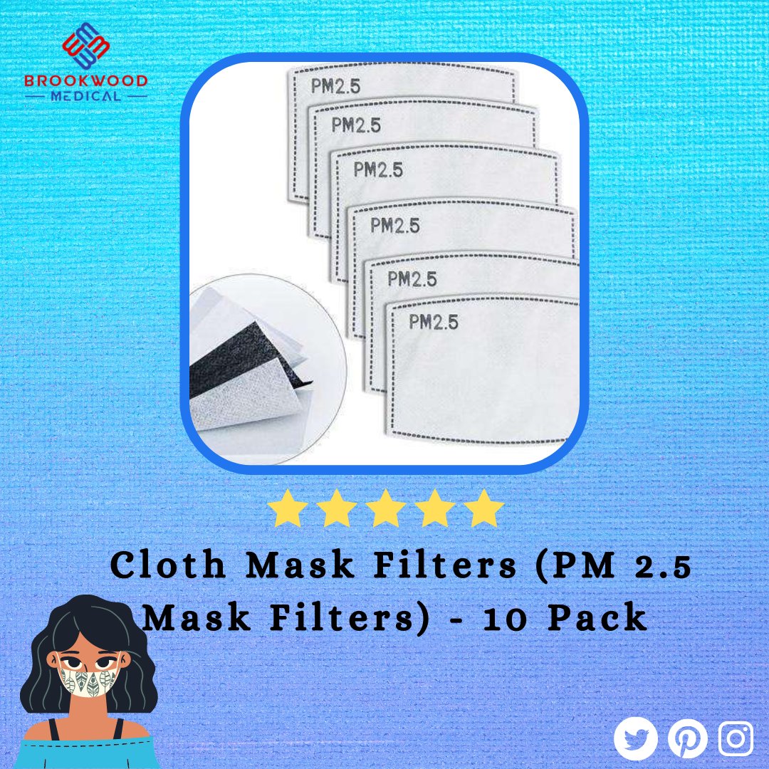 BrookwoodMed's tweet image. Cloth Mask Filters (PM 2.5 Mask Filters) - 10 Pack

#brookwoodmed #filterfacemask #disposablefacemask #facemask #mask #kidsmask