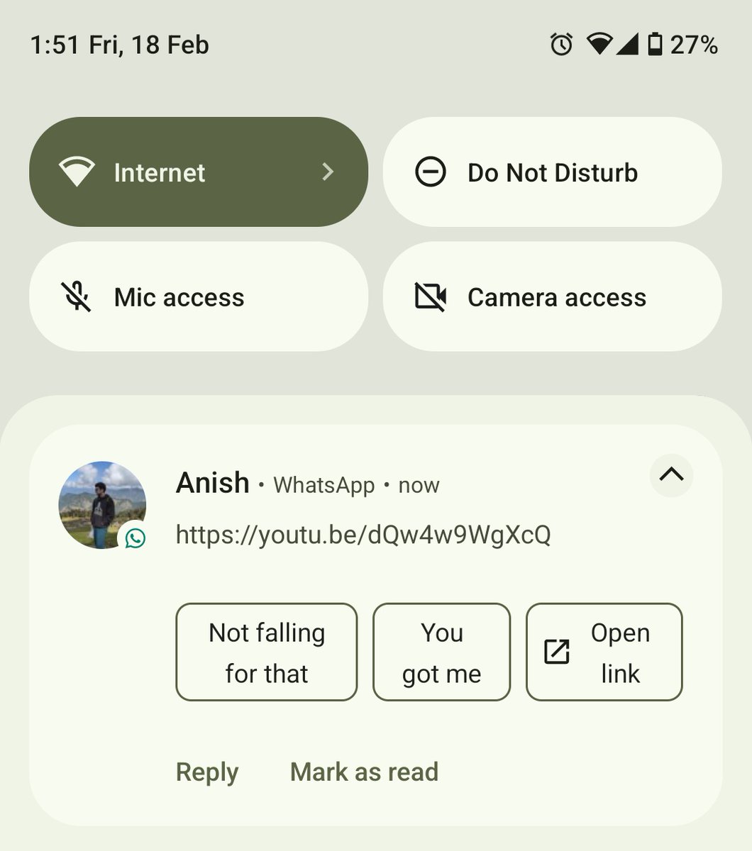 yazzpradzz's tweet photo. SMART REPLIES CAN IDENTIFY RICK ROLLS WOW XD https://t.co/pDSQEimtfO
