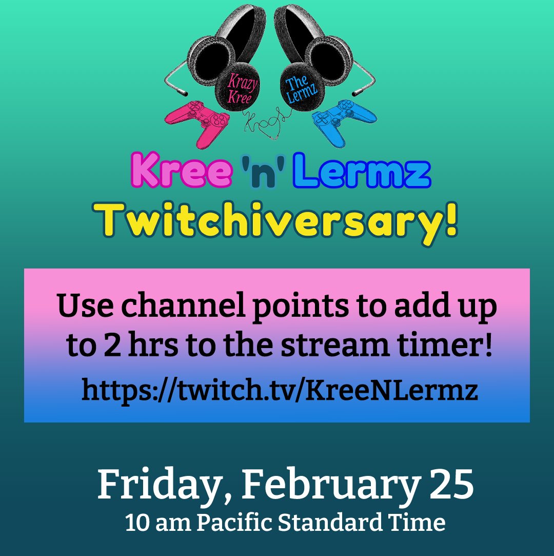 kreenlermz's tweet photo. Use channel points between now and Feb 24 to add time to the stream timer! (Max 2 hrs) We are currently at 5h27m! You can redeem while we're offline, too. https://t.co/ekws6tpcLO https://t.co/JkgXfjPSfP