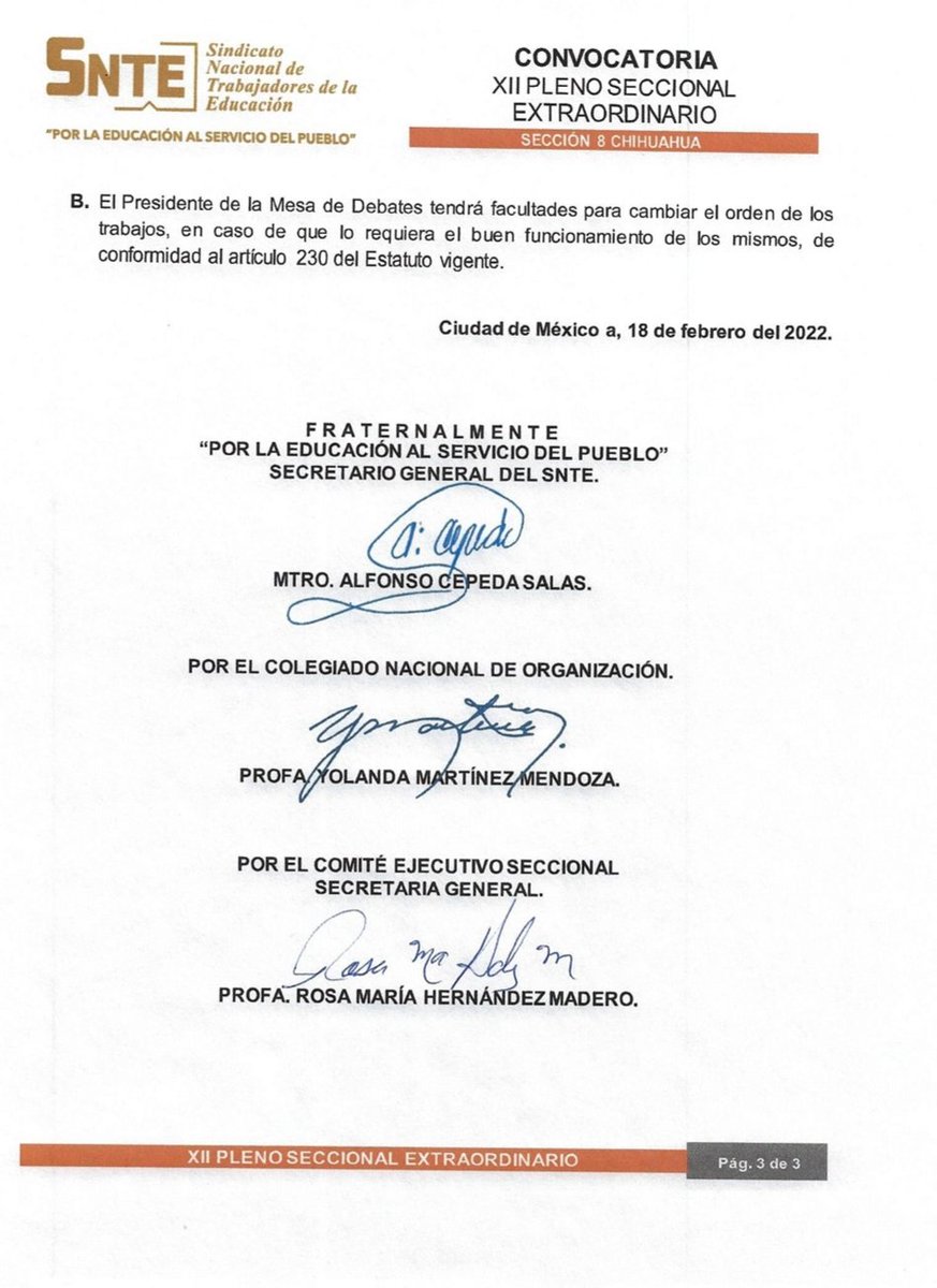 SNTE8's tweet photo. XII PLENO SECCIONAL EXTRAORDINARIO DE LA SECCIÓN 8 DEL SNTE 

El próximo 22 de marzo de 2022 se llevará a cabo el XII Pleno Seccional Extraordinario de la Sección 8 del SNTE, esto se dio a conocer durante la presentación y lectura de la convocatoria
#TodosSomosUno
#SNTE
#Sección8 https://t.co/AbJs71lLEu