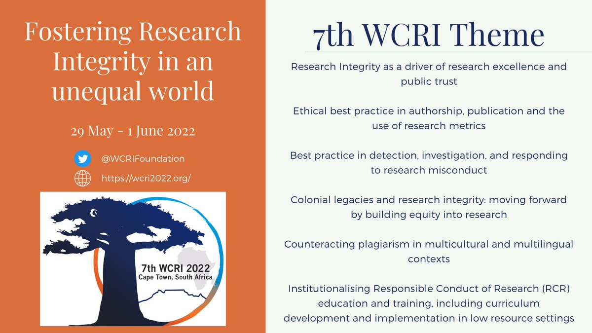 WCRIFoundation's tweet image. One of the planned outputs of #WCRI2022 is a Cape Town Statement addressing issues of fairness and equity in global research collaborations. If you have not already, register now to be part of this important conversation bit.ly/3gYKQsR @FabAcademic
