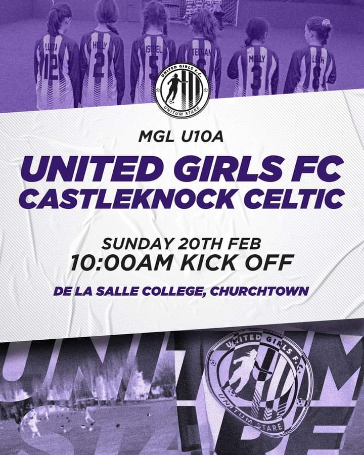 United Girls Football Club (@united_girlsfc) on Twitter photo π United Girls FC - <a href="/CastleknockCFC/">CastleknockCelticFC87</a> π
Sunday 20th Feb (Weather Permitting) ππ€
Kick off 10am ππββοΈ
Venue: De La Salle, Churchtown.
Metropolitan Girls League & Academy U10A β½οΈπ
#UGFC #standunited #football π United Girls FC - <a href="/CastleknockCFC/">CastleknockCelticFC87</a> π
Sunday 20th Feb (Weather Permitting) ππ€
Kick off 10am ππββοΈ
Venue: De La Salle, Churchtown.
Metropolitan Girls League & Academy U10A β½οΈπ
#UGFC #standunited #football