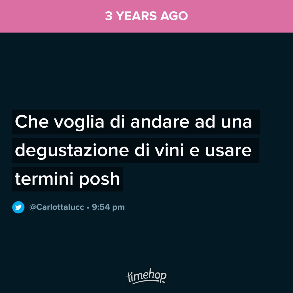 Carlottalucc's tweet photo. Threee years later: sono stata ad un sacco di degustazioni e non ho mai usato termini posh https://t.co/WrwKzLckyM