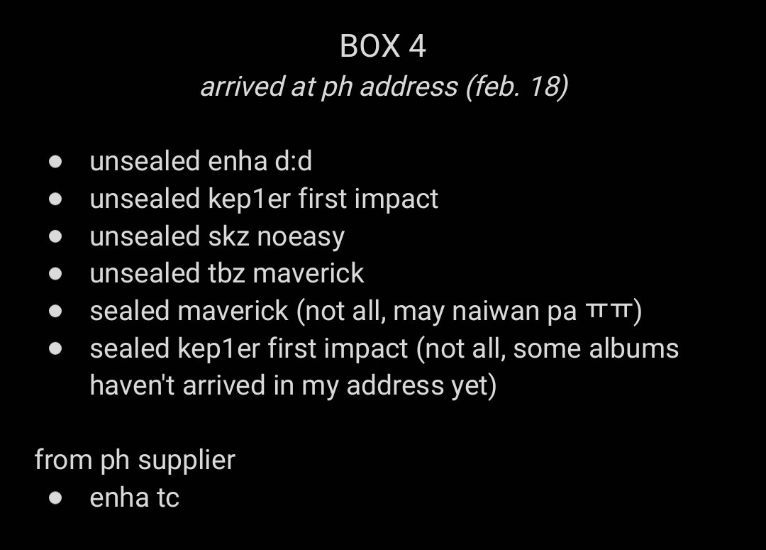 haineverse's tweet photo. { #HVupdates }

- box 4
- enha tc

sort muna po ako bago magreply sa concerns, picture-an ko din yung mga dumating after ^^ https://t.co/Mp1W5VI9fP