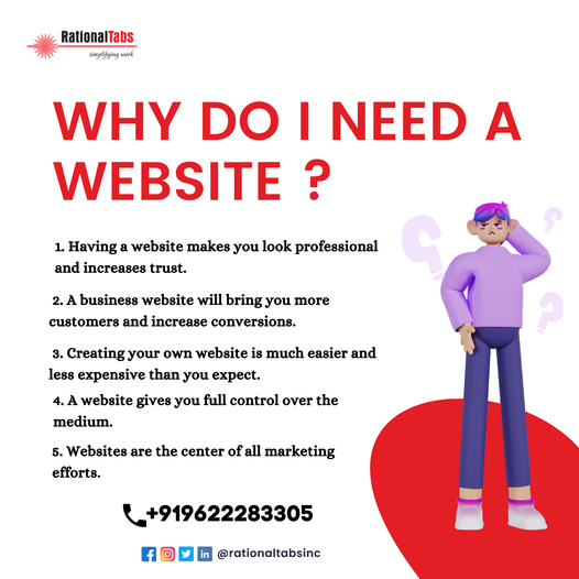 RationalTabsInc's tweet photo. Why Do I Need a Website ?

Website: https://t.co/eSgvG64ukF
Email: info@rationaltabs.com
Sales: (+91) 96222 83305
Support: (+91) 80824 82022
Office: (+91) 96222 90456
#mobileapp #startup #developer #iosapp #websitedesign #dribbble #marketing #webdeveloper #development #seo #soft https://t.co/BI1mef3TEo