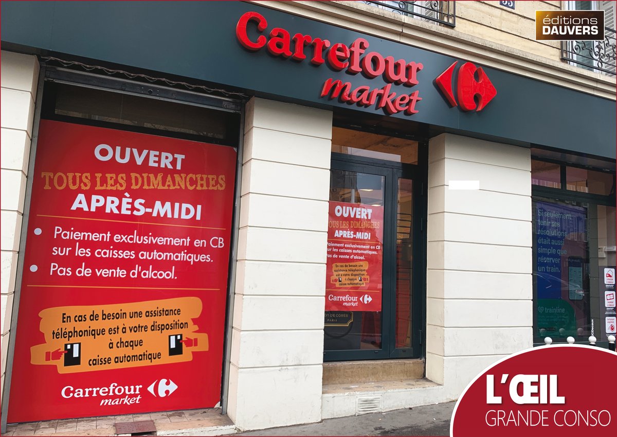 Dauvers70's tweet image. Le dimanche après-midi, #LŒILGRANDECONSO peut aussi aller faire ses couses chez @CarrefourFrance (et pas uniquement chez @Groupe_Casino) avec les magasins autonomes.