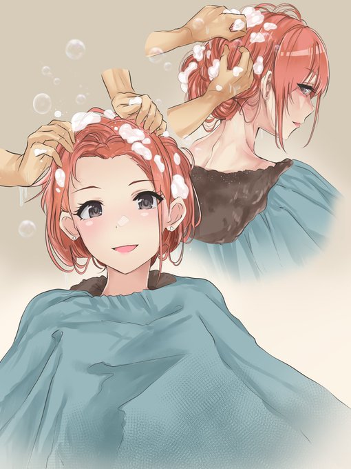 skebのご依頼でシャンプーされる有栖川夏葉ちゃん❣️ 