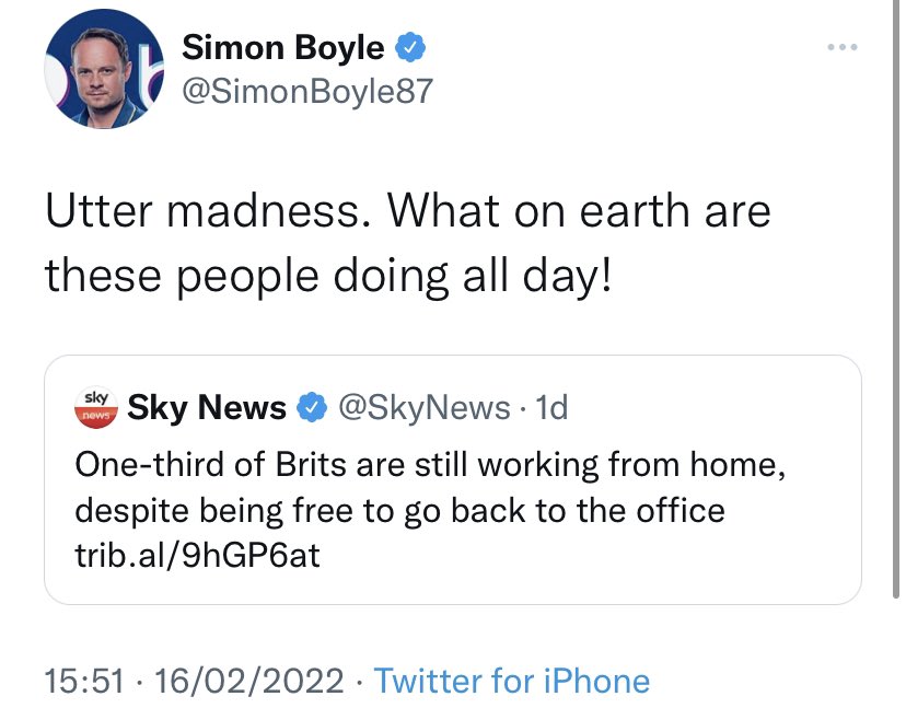 Working from home, Simon