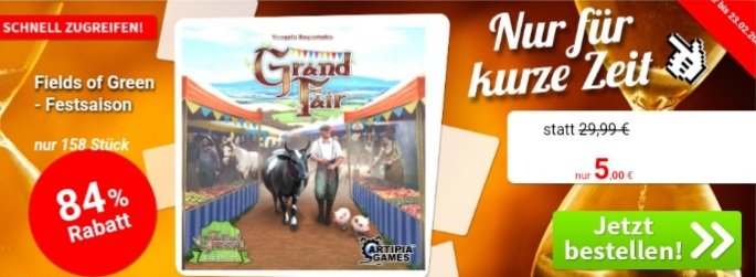 Sibi30015224's tweet image. Ich liebe "Fields of Green" und habe schon lange überlegt mir die große Erweiterung "Festsaison" zu holen. Und jetzt ist sie bei der Spiele Offensive im Ausverkauf für 5, in Worten FÜNF, Euro! Da musste ich jetzt zuschlagen. Schnapper des Tages 😀 #FieldsOfGreen