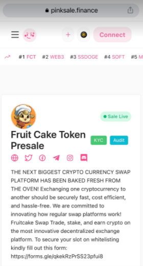 Fruitcake Swap is number 1 trending on Pinksale! 

Grab yours!
Pinksale: bit.ly/3rZN9Cn

Join in the Community
t.me/fruitcakeswapc…

#FruitCakeSwap #DAO #BinanceSmartChain