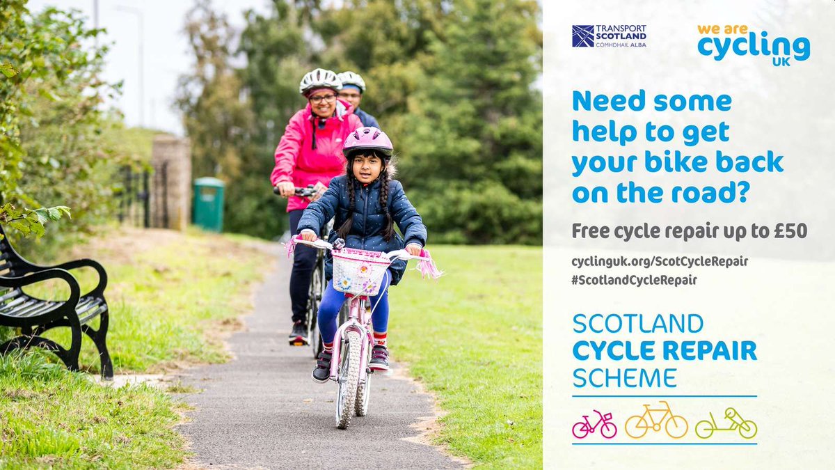 For all you bike enthusiasts out there, check out their website for free repairs cyclinguk.org/ScotCycleRepair