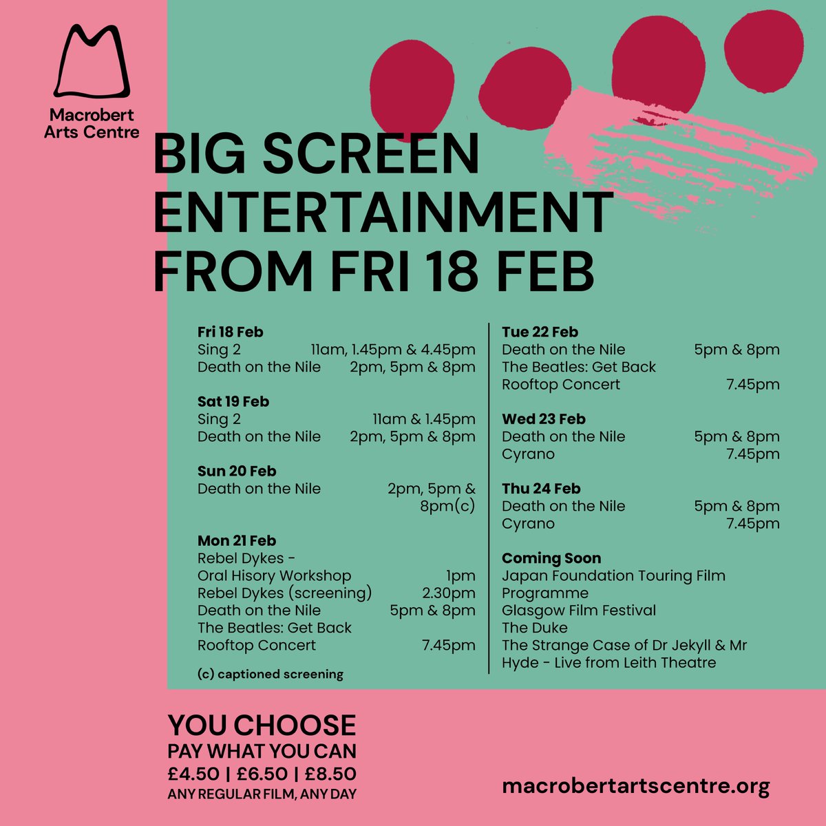 Macrobert's tweet image. This week's cinema listings and what a belter of a programme in store for you. 

See below👇

ALL films | ALL day | from £4.50

#fridayfilmday
#paywhatyoucan
#seeitsafely
#supportindependentcinema